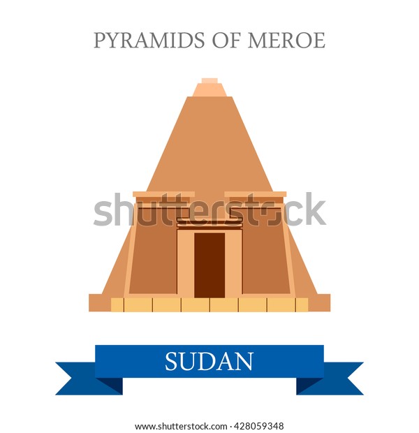 スーダンのメロエのピラミッド 平らな漫画スタイルの歴史的な光景に引き付けられるウェブサイトベクターイラスト 世界の国々の都市は旅行観光アフリカコレクションを旅します のベクター画像素材 ロイヤリティフリー