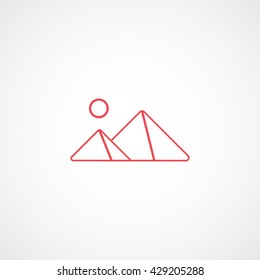 Pyramids Red Icon On White Background