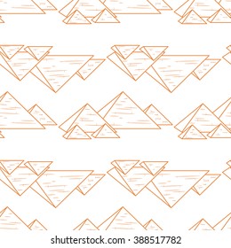 pyramids repeated isolated on white background. vector illustration