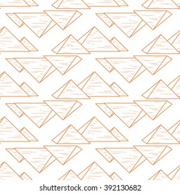 pyramids repeated isolated on white background. vector illustration