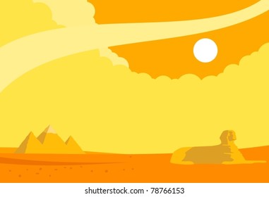 Pyramids & Sphinx Background-vector