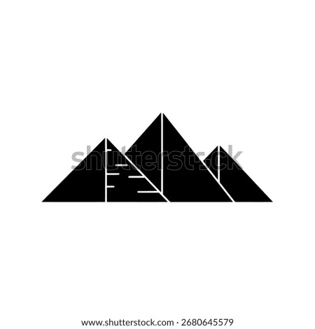 Pyramids and Sphinx of Giza silhouette, vector icon of the famous ancient Egyptian landmarks for a travel and history design.