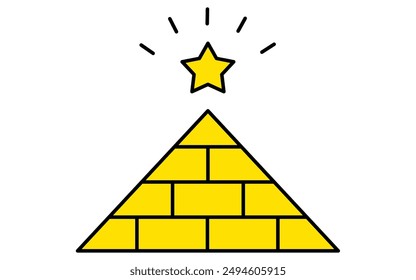 Pyramids and stars, business icons for targets, goal attainment, and goals, Vector Illustration