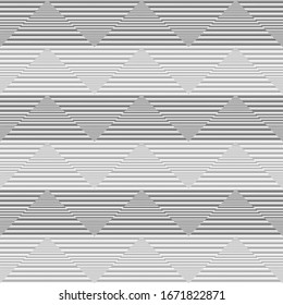 Patrón de rayas pirámides, estilo Art puede ser utilizado en diseño de portada, diseño de libros, afiche, tapa cd, volante, fondos de sitio web. Geométrico abstracto blanco. Ilustración.