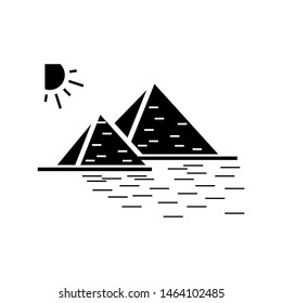 pyramids, The sun dehydration. Egyptian tourism, historical Buildings, myth icon