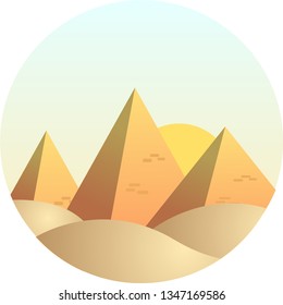 pyramids sunny desert hot sand
