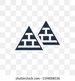 Pyramids vector icon isolated on transparent background, Pyramids transparency concept can be used web and mobile