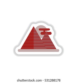 pyramids Vector illustration in paper sticker style Egypt pyramids and sun
