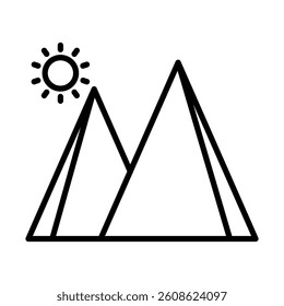 Pyramids Vector Line Icon Design