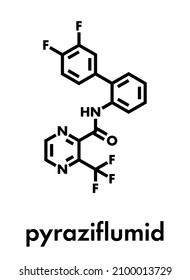 Pyraziflumid fungicide molecule. Skeletal formula.