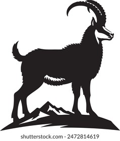 Pyrenean Chamois silhouette vector art illustration..eps
