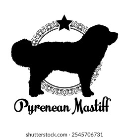 Pyrenean Mastiff dog silhouette, dog, dog breeds,  vector, silhouette, logo design, animal, illustration, icon, sign, black, pet