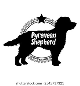 Pyrenean Shepherd dog silhouette, dog, dog breeds,  vector, silhouette, logo design, animal, illustration, icon, sign, black, pet