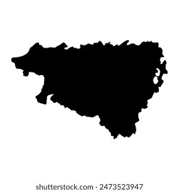 Pyrenees Atlantiques department map, administrative division of France. Vector illustration.