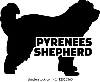 Pyrenees Shepherd silhouette black with name