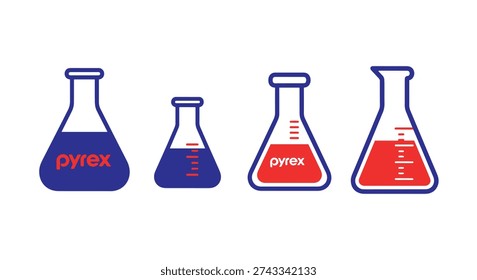 Pyrex Flask Line art minimal abstract design illustration