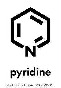 Pyridine chemical solvent and reagent molecule. Skeletal formula.