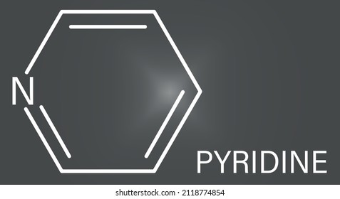 Pyridine chemical solvent and reagent molecule. Skeletal formula.