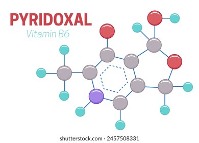 Pyridoxal Vitamin B6 Molecule Structure Formula Illustration