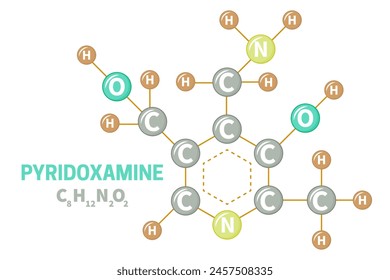 Pyridoxamin Vitamin B6 Molekülstruktur Formel Illustration