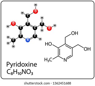 Pyridoxine Molecule Structure