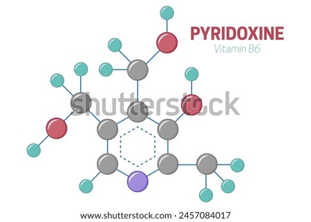 Pyridoxine Vitamin B6 Molecule Structure Formula Illustration