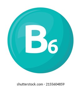Pyridoxine vitamin semi flat color vector object. Dietary supplement. Full sized item on white. Essential nutrient. Simple cartoon style illustration for web graphic design and animation
