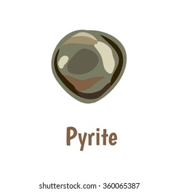 Pyrite stone in vector.
