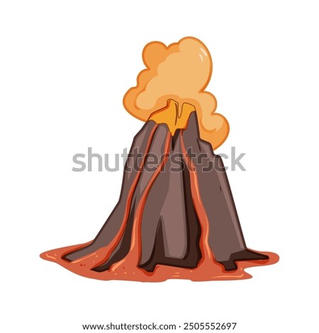 pyroclastic volcano eruption cartoon. caldera tectonic, seismic geothermal, plume vent pyroclastic volcano eruption sign. isolated symbol vector illustration