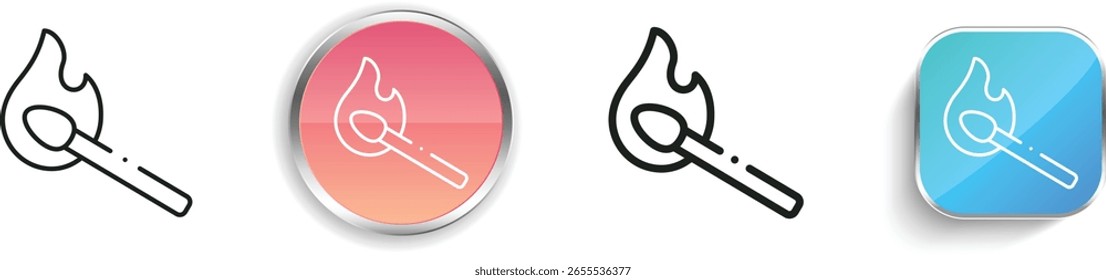 pyromania icon. Thin Linear, Regular and Button Style Design Isolated On White Background