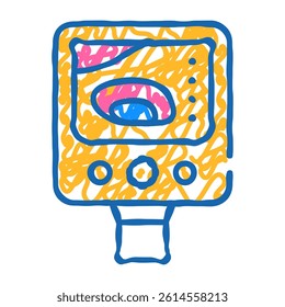pyrometer device doodle icon sketch vector. pyrometer device sign. isolated symbol illustration