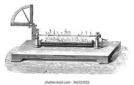 Dibujo grabado vintage, marcado por pirometro. Enciclopedia industrial E.-O. Lami - 1875.