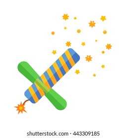Pyrotechnic rockets vector illustration pyrotechnics and firework fountain, roman candle, beautiful rocket