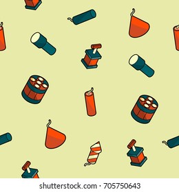 Pyrotechnics color outline isometric pattern
