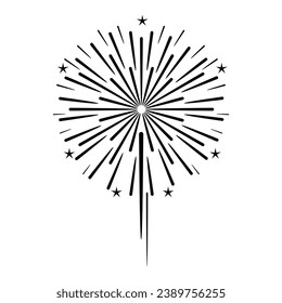 Pyrotechnics Firework icon logo vector realistic with  festival symbols isolated vector illustration