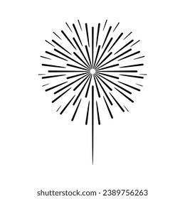 Pyrotechnics Firework icon logo vector realistic with  festival symbols isolated vector illustration