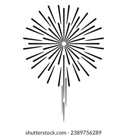 Pirotecnia icono de Firework vector realista con símbolos festivos ilustración vectorial aislada