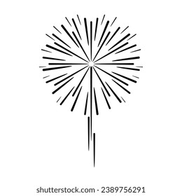 Pirotecnia icono de Firework vector realista con símbolos festivos ilustración vectorial aislada