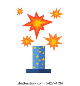 Pyrotechnics and fireworks vector.