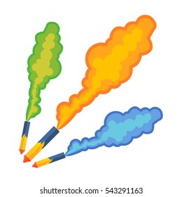 Pyrotechnics and fireworks vector.