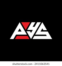 PYS triangle letter logo design with triangle shape. PYS triangle logo design monogram. PYS triangle vector logo template with red color. PYS triangular logo Simple, Elegant, and Luxurious design.
