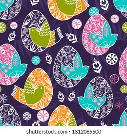 Pysanky - Easter eggs seamless vector pattern