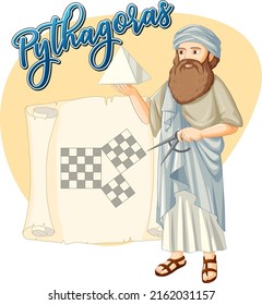 Pythagoras cartoon character isolated illustration