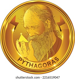 Pythagoras portrait. He was an ancient Ionian Greek philosopher and the eponymous founder of Pythagoreanism. 