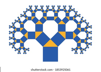 Pythagoras tree, pythagorean theorem graphic representation