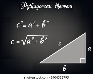 Pythagorean theorem. Education. Science. Formula. Vector illustration.