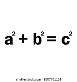 pythagorean theorem equation on white background