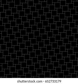 Pythagorean tiling. Squares tessellation vector. Repeated black checks abstract on white background. Seamless surface pattern design with polygons. Mosaic motif. Grid wallpaper. Digital paper.