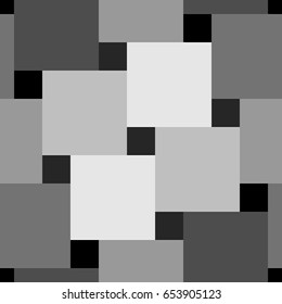 Pythagorean tiling. Squares tessellation vector. Repeated color checks ornament background. Seamless surface pattern design with polygons. Mosaic motif. Flooring wallpaper. Digital paper for print.