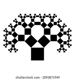 Pythagorean tree fractal in math
